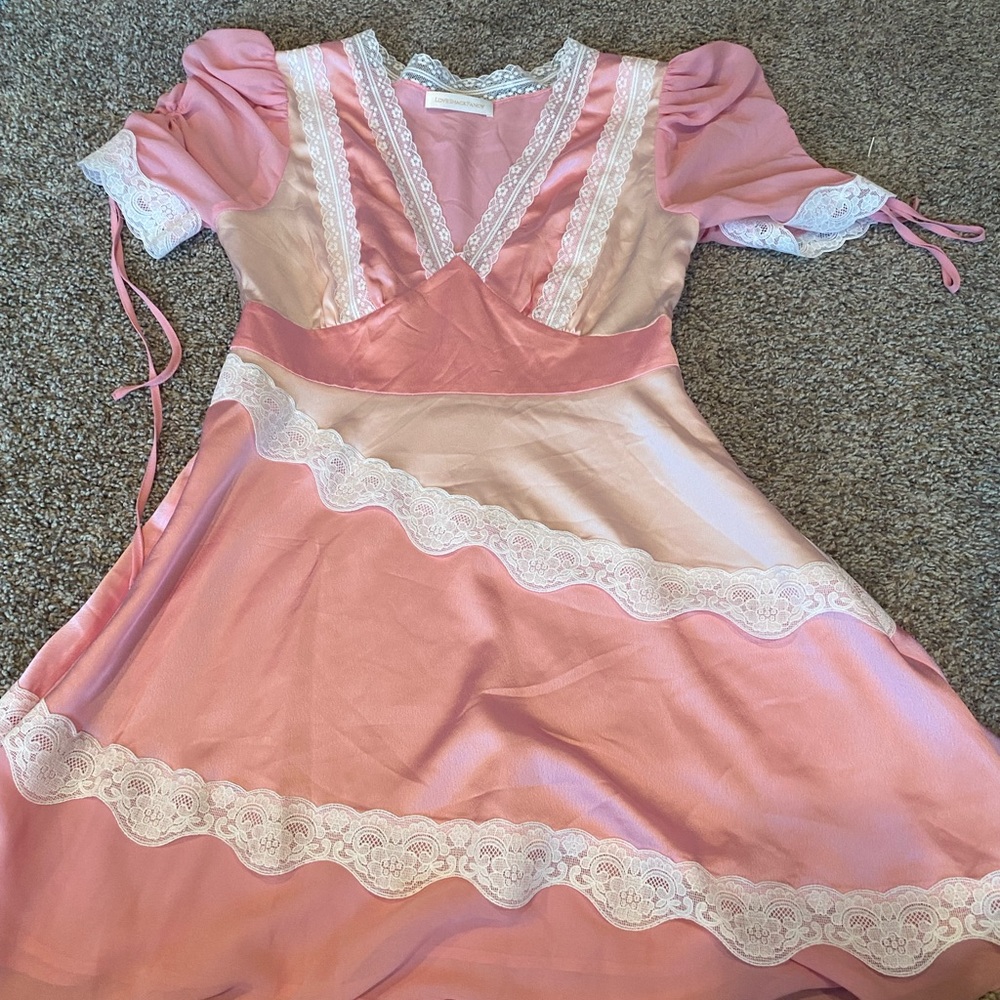 Loveshackfancy pink mini dress